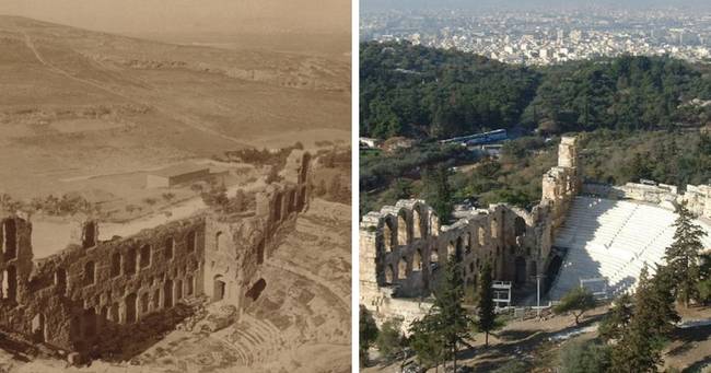 Herodes Atticus odeon Athénban, 1900-ban és 2017-ben