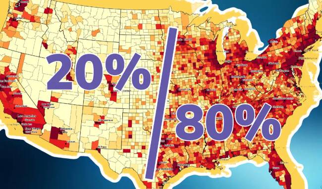 Miért él az amerikaiak 80%-a a keleti parton? És mi köze ehhez a 98. hosszúsági foknak?