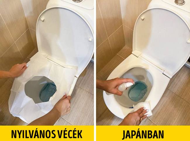 Itt nem használnak eldobható wc ülőkéket a nyilvános WC-kben, helyette speciális fertőtlenítőszert használnak.