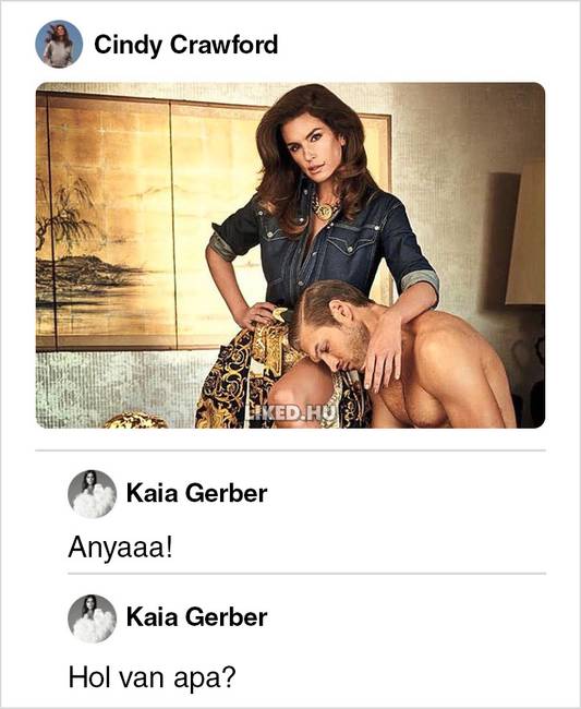 Cindy Crawford lánya, Kaia Gerber az anyja Instagram-os képe alatti hozzászólásokban trollkodott.