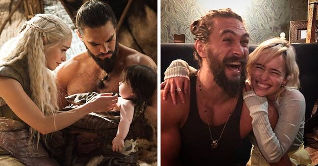 Emilia Clarke és Jason Momoa, akik együtt játszottak a Trónok harcában.