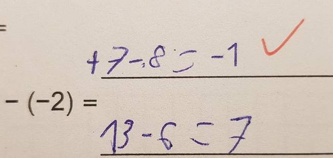 „Az egyik diákom tökéletesen írta le a "-1"-et."