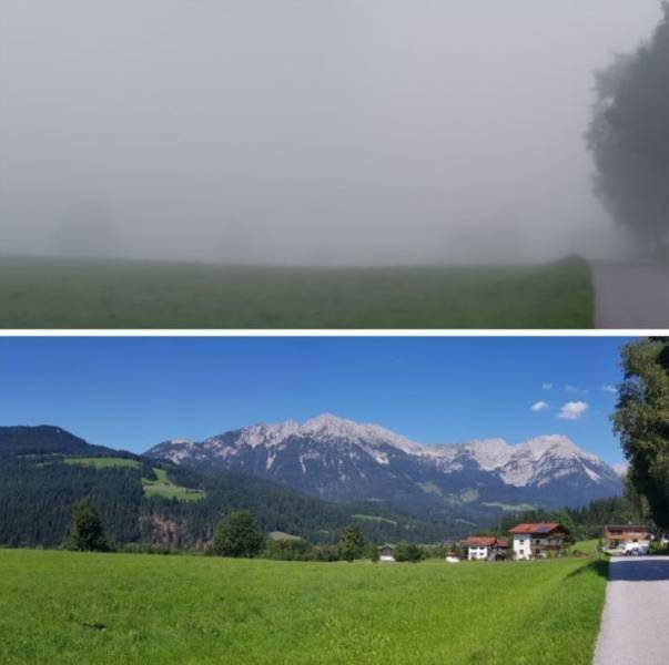 Ugyanaz a hely, két óra különbséggel fotózva.