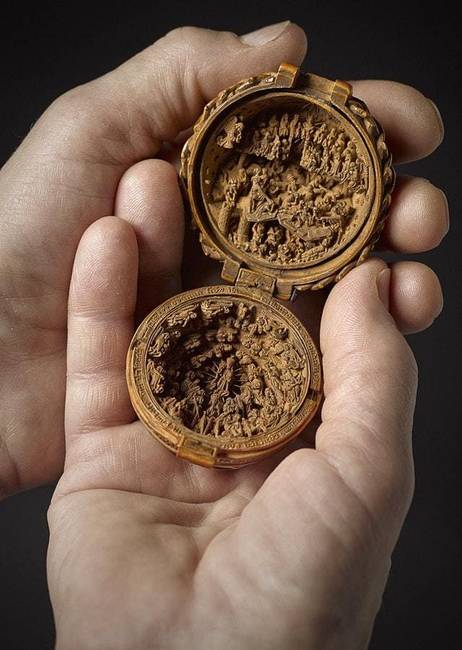 Miniatűr, fából faragott dobozok - Hollandia, 16. század