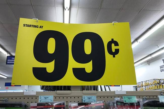 A jó öreg apró betűs rész, ami teljesen megváltoztat mindent. Felirat: 99 centTŐL.