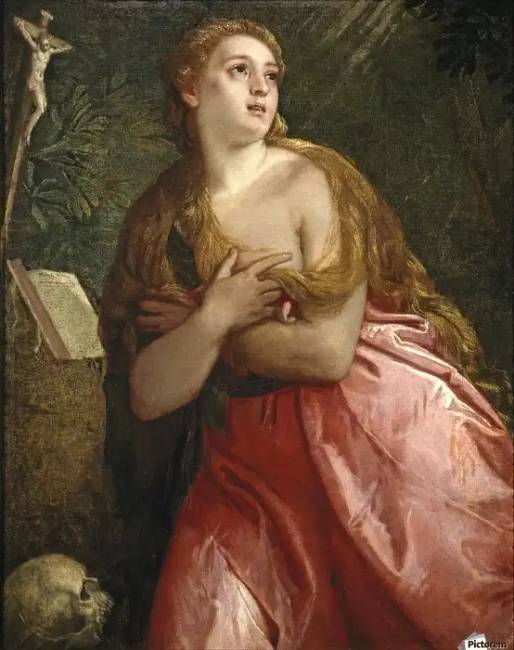 gy kurtizán pózolt Paolo Veronese bűnbánó Magdolna festményéhez.