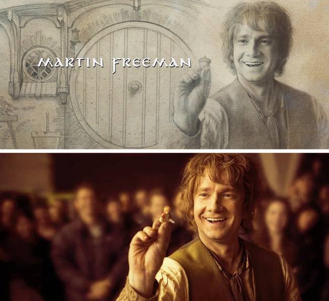 A A hobbit: Az öt sereg csatája című film stáblistájánál Martin Freeman kezében egy makk látható. Ezt a képet a színész azon fotója ihlette, amin a saját Lego-figuráját tartja a kezében.