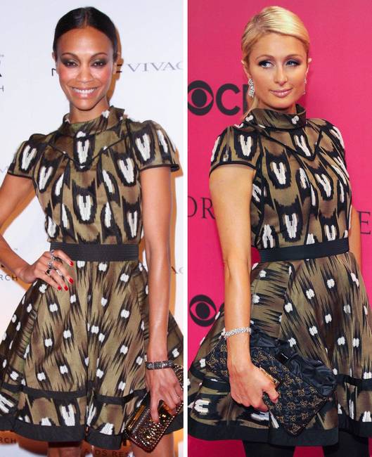 Zoë Saldana és Paris Hilton