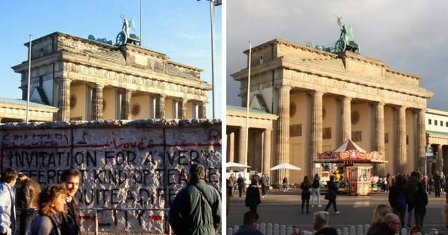 A berlini fal leomlása előtt és után