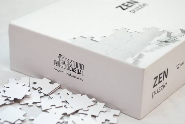 Zen puzzle, amiben minden kirakós darab egyszínű.