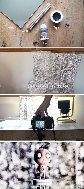„Bokeh" stílusú háttér létrehozása, alufóliával