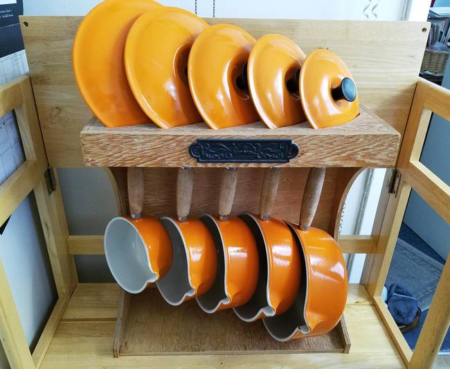 1977-ben vásárolt Le Creuset edénykészlet.