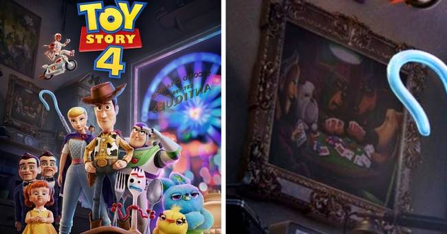 Toy Story 4 (2019) - megszokhattuk már, hogy a Pixar imád szórakoztató utalásokat tenni, de a Fel! (2009) című filmben látható kutyák pókerjátszmája még minket is meglepett a Toy Story 4 moziplakátján.