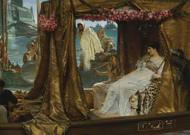 Antonius és Kleopátra. Lawrence Alma-Tadema festménye.