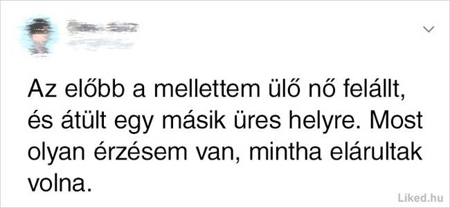 Nő átült egy másik üres helyre