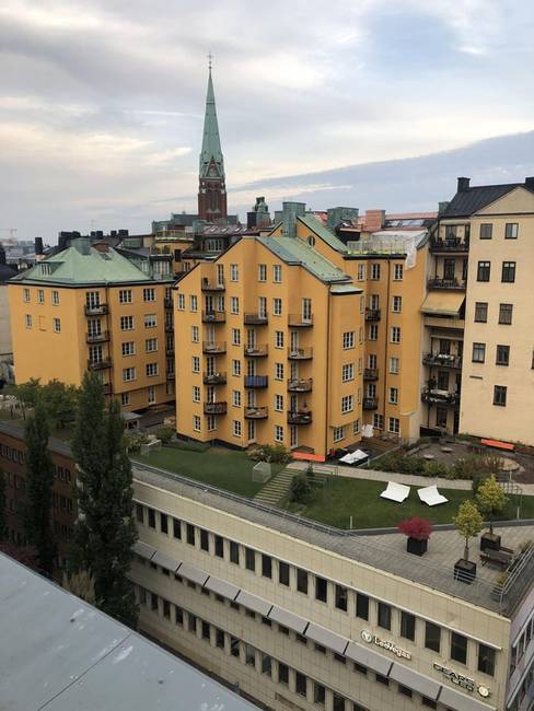 Házak a házakon Stockholmban.