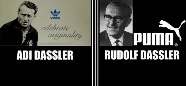 1924: Adolf és Rudolf Dassler - az Adidas és a Puma megalapítói - testvérek voltak. Annyira utálták egymást, hogy életük végéig nem beszéltek egymással.