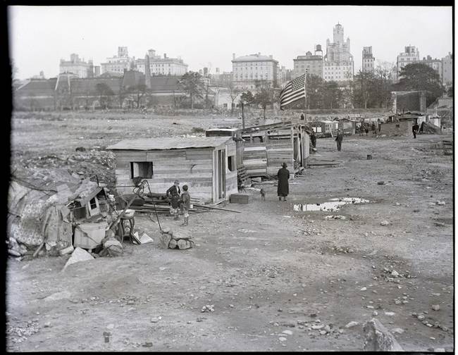 A nagy gazdasági világválság alatt sokan éltek a manhattani Central Parkban.