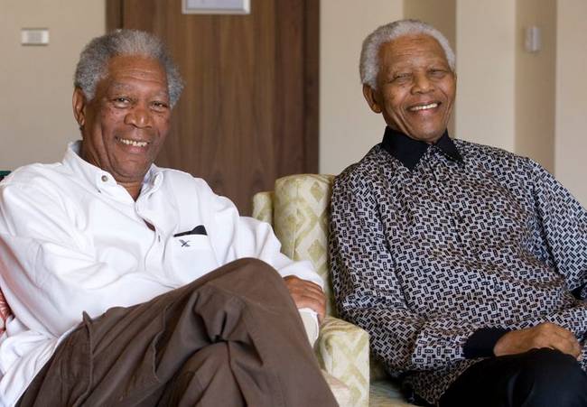 Morgan Freeman közös pillanata Nelson Mandelával