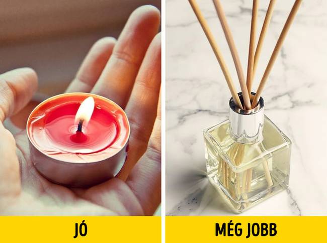 Illatgyertyák helyett illatosító pálcák.