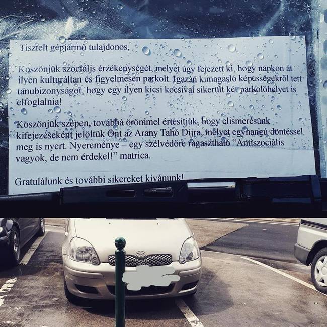 Végezetül pedig: az arany tahó díj nyertese... :D