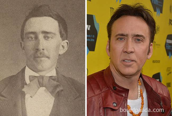 Ismeretlen férfi Tennesseeben 1870-ben és Nicolas Cage.