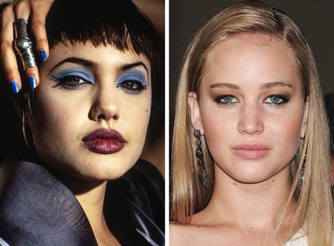 Angelina Jolie és Jennifer Lawrence, 20 évesen