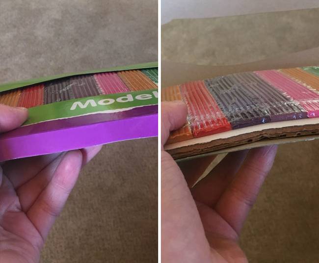 Modellező gyurma, ami sokkal szerényebb mennyiség annál, mint aminek látszott.