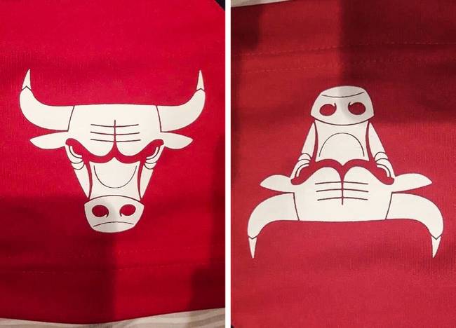 „Ha megfordítod a Chicago Bulls logót, akkor egy gonosz robotot kapsz, aki épp könyvet olvas."