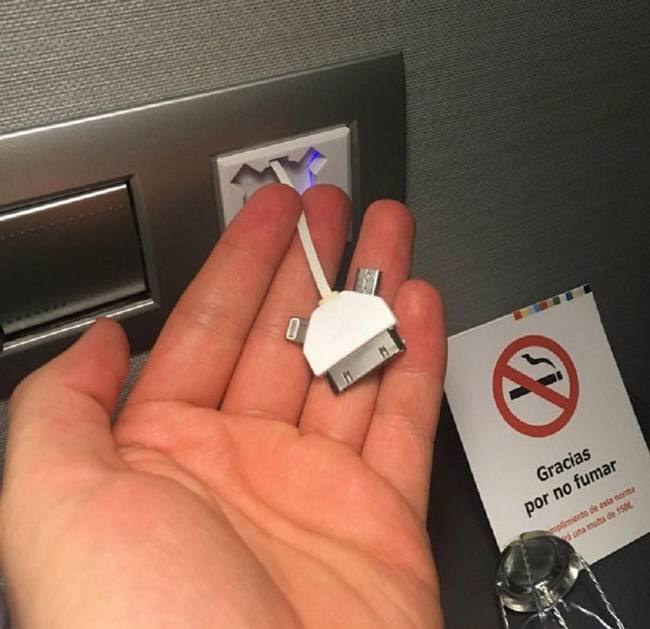 Falba épített telefontöltő, minden telefontípushoz.