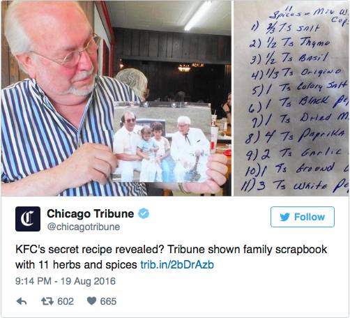 Kiszivárgott a 11 fűszert és gyógynövényt tartalmazó titkos KFC-recept