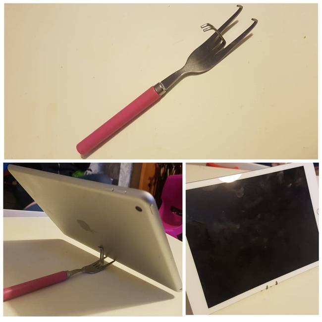 „A bátyám házában találtam ezt a furcsa villát. Kiderült, hogy iPad tartó."