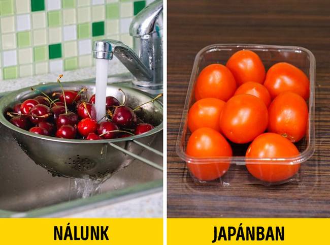 A japán emberek gyakran nem mossák meg a boltban vásárolt zöldségeket és gyümölcsöket.