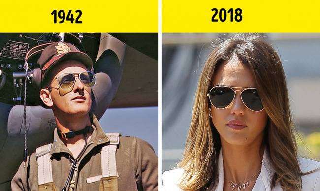 A roppant népszerű RayBan-féle Aviator napszemüvegeket eredetileg az amerikai pilótáknak kezdte gyártani a RayBan vállalat a második világháború alatt.