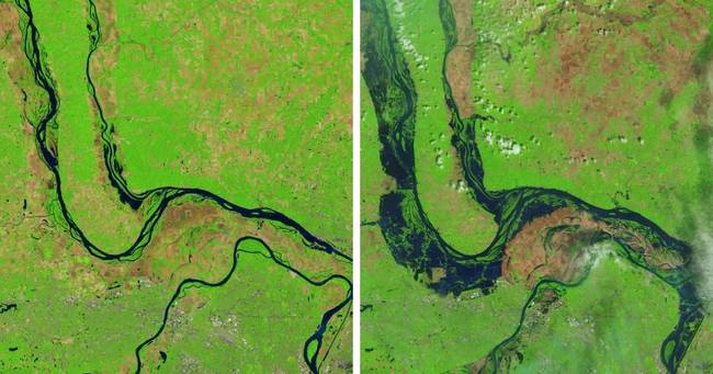 A Mississippi és az Illinois folyók áradása.
