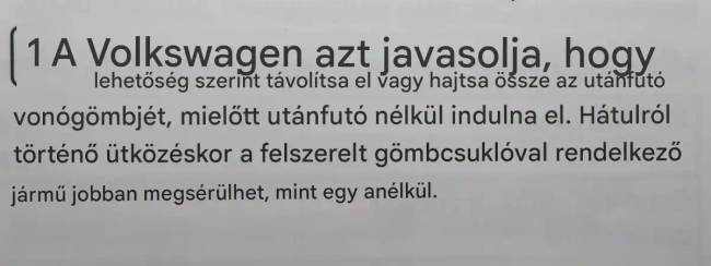 A Volkswagen gyári ajánlásai / Google Translate-tel lefordítva. Eredeti kép ITT.