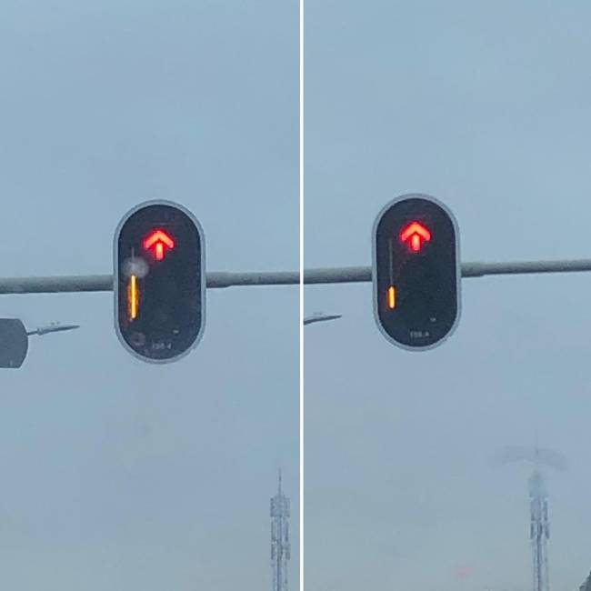 „Ez a jelzőlámpa egy indikátorral mutatja, hogy mennyi idő van hátra a lámpa váltásáig."