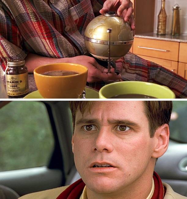 A Jim Carrey-féle Truman Showban a színész D-vitamint eszik a reggeli mellé.