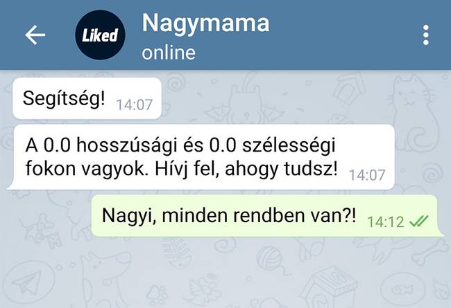„Nagymamám azt írta, hogy épp az Atlanti-óceán közepén van és segítségre van szüksége...”