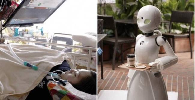 Ebben a kávézóban mozgássérült és beteg emberek irányíthatják a távirányítású robot-pincéreket, így ők is jövedelemhez juthatnak.