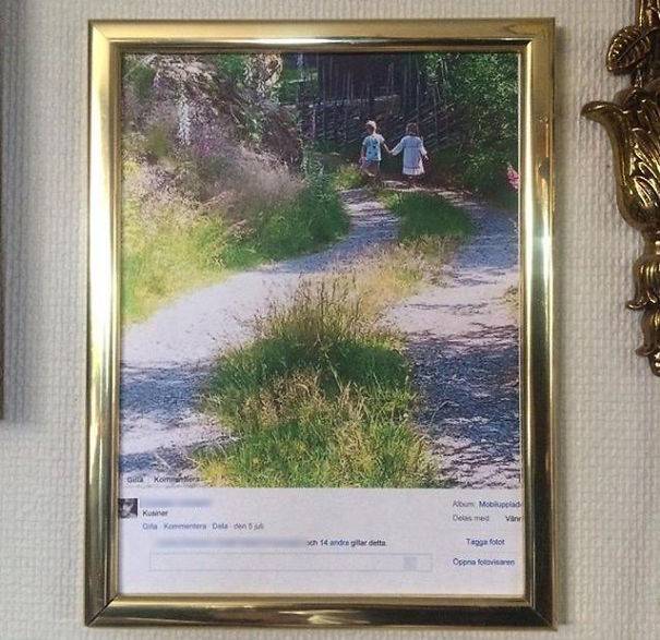 “A barátom anyukája kinyomtatott és bekereteztetett egy Facebook bejegyzést.”