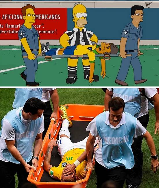 Neymar sérülése a 2014-es labdarúgó világbajnokságon.