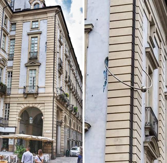 Torinóban az egyik háznak piercingje van.