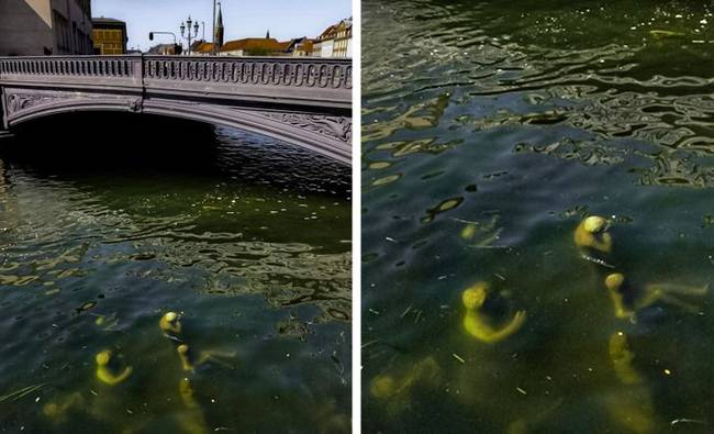 „Ezeket a víz alatti szobrokat egy koppenhágai csatornában találtam.''