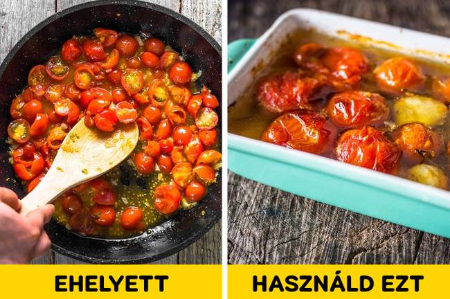 Bizonyos típusú ételek tapadásmentes serpenyőben történő elkészítése