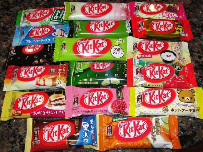 KitKat választék Japánban.