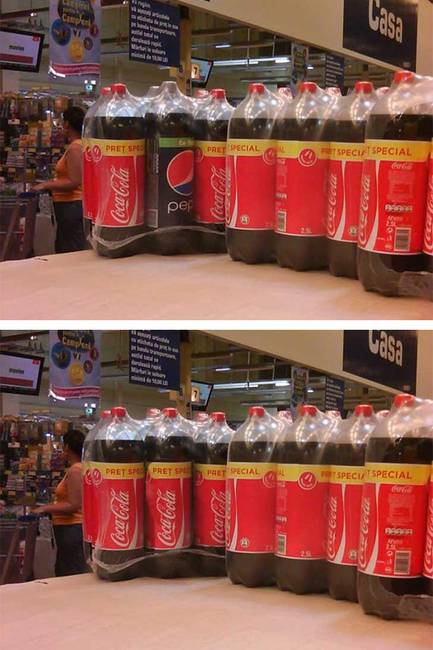 Coca Cola üvegek közé keveredett Pepsi