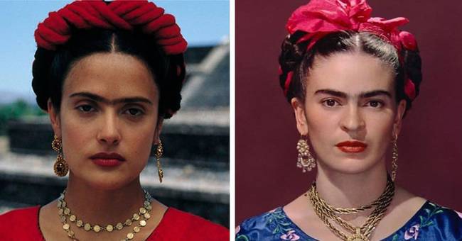 Salma Hayek és Frida Kahlo mexikói festőművész.