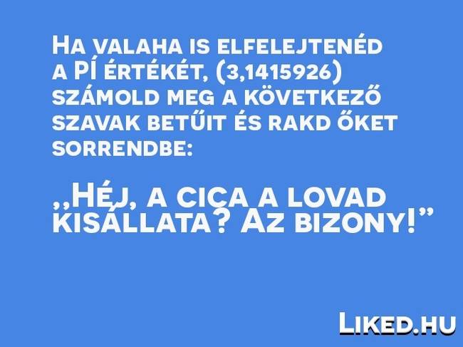 Egy titkos módszer, amivel egy életre megjegyezheted a π (PI) értékét.