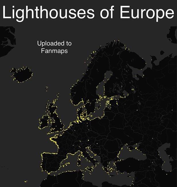 Világítótornyok Európában.